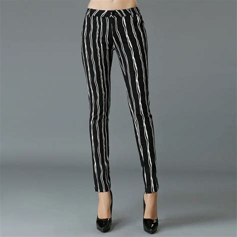 black and white vertical striped pants|More.